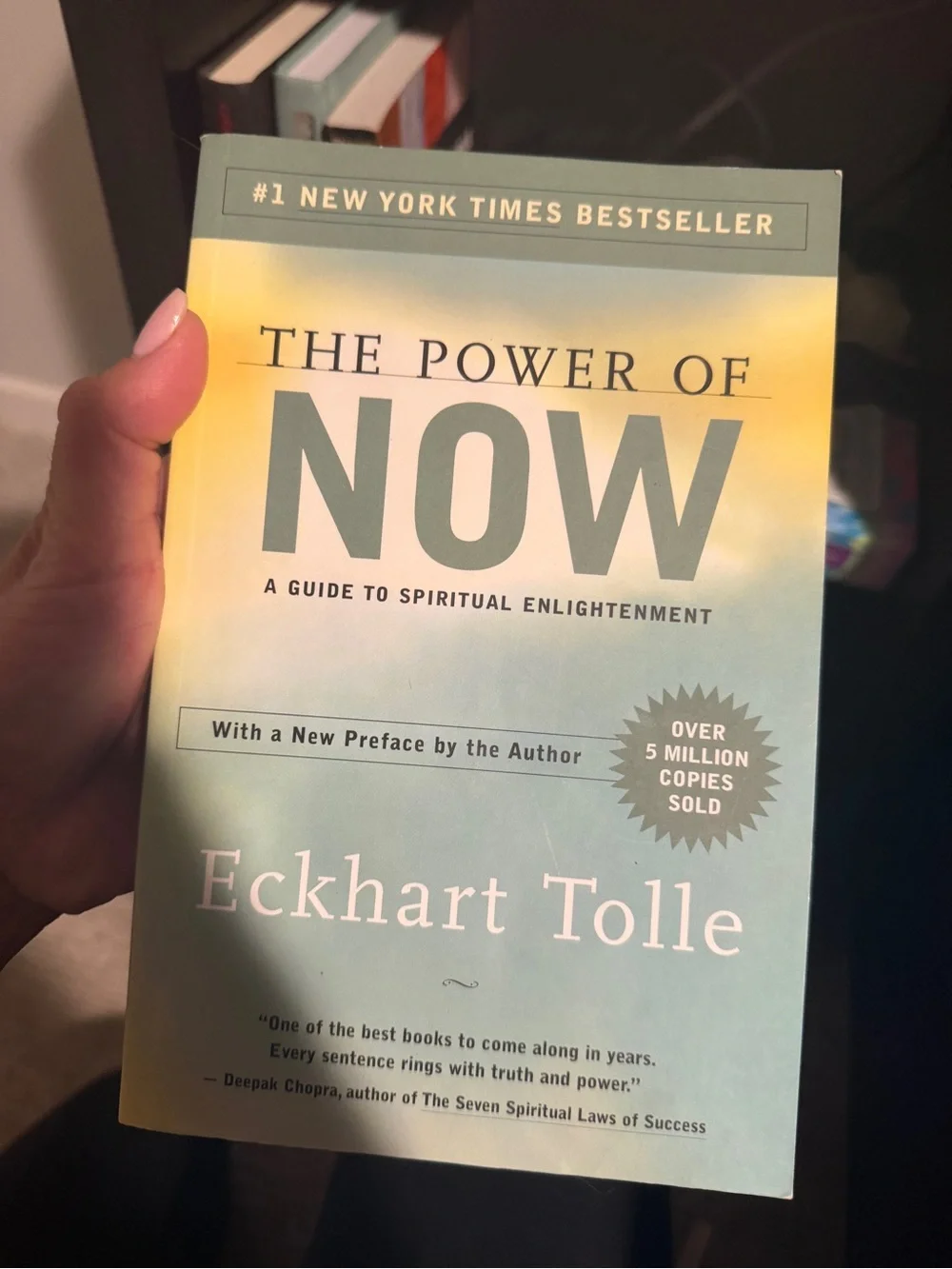 The Power of Now — Softcover Book in Teal and Yellow